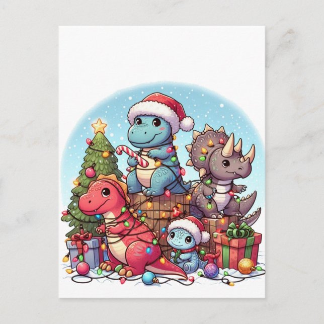 Dinosaurus Christmas ,  Postcard (Front)