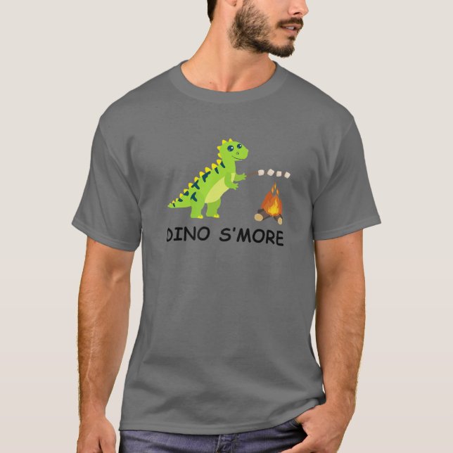 Dinosmore Dinosaur Smore Campfire Funny Camping T-Shirt (Front)