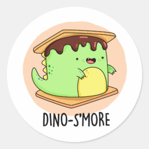 Dinosmore Funny Dinosaur Pun Classic Round Sticker