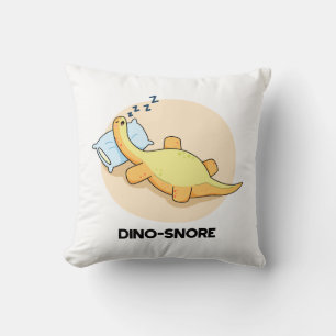 Dinosnore Funny Sleeping Dinosaur Pun Cushion