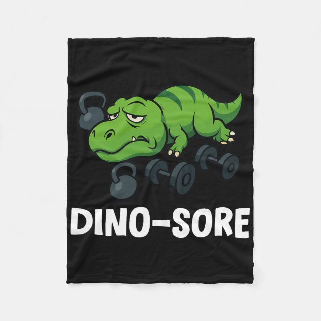 Dinosore Funny T-rex Gym Workout  Fleece Blanket (Front)