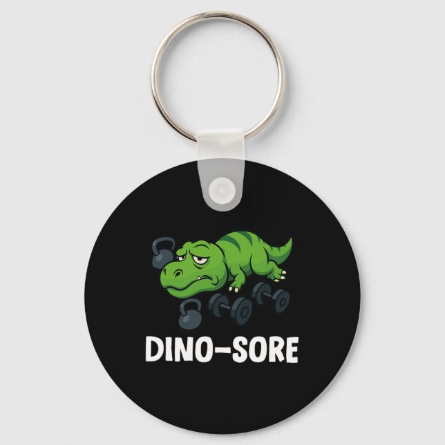Dinosore Funny T-rex Gym Workout  Key Ring (Front)