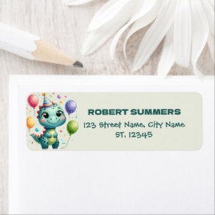 Dinosours Kids Birthday Party Return Address Label