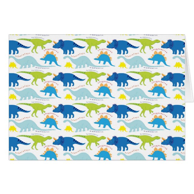 Dinosuar Designs Blue and Green Pattern Dino Gifts (Front Horizontal)