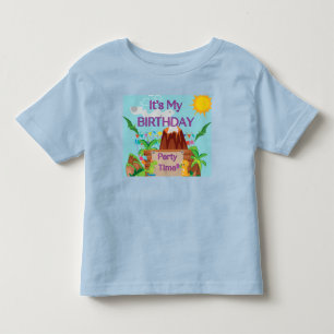Dinosuar Volcano Boy Birthday Party Toddler T-Shirt
