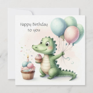 dinozaur birthday Personalize Custom Card