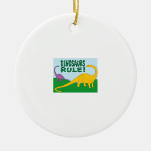 Dinsaurs Rule Ceramic Tree Decoration