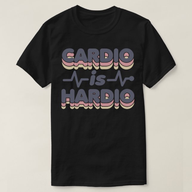 dio is Hardio Funny Gym Running Retro 70s Fitness T-Shirt (Design Front)