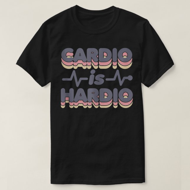 dio is Hardio Funny Gym Running Retro 70s Fitness  T-Shirt (Design Front)