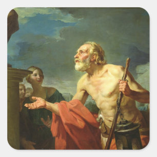 Diogenes Asking for Alms, 1767 Square Sticker