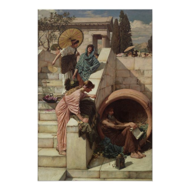 Diogenes by John William Waterhouse Poster (Front)