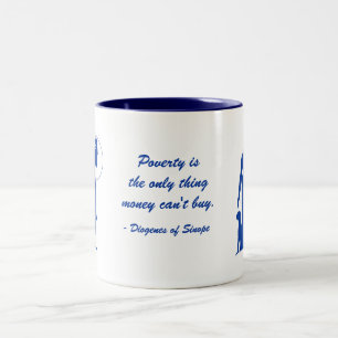 Diogenes Poverty (3) Two-Tone Coffee Mug