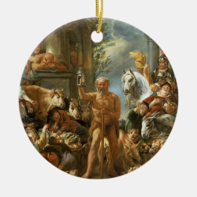 Diogenes Searching for an Honest Man, c.1650-55 (o Ceramic Ornament (Front)