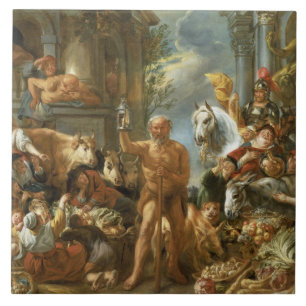 Diogenes Searching for an Honest Man, c.1650-55 (o Ceramic Tile
