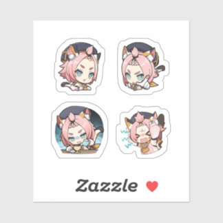 Diona Genshin Impact 4 Pack Sticker Sheet Extra Pa