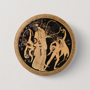 Dionysus and the Satyrs 6 Cm Round Badge