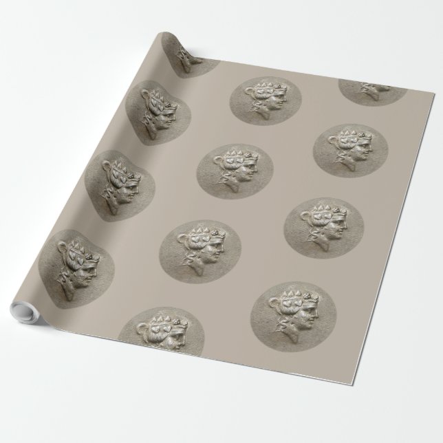 Dionysus Tetradrachm Wrapping Paper (Unrolled)