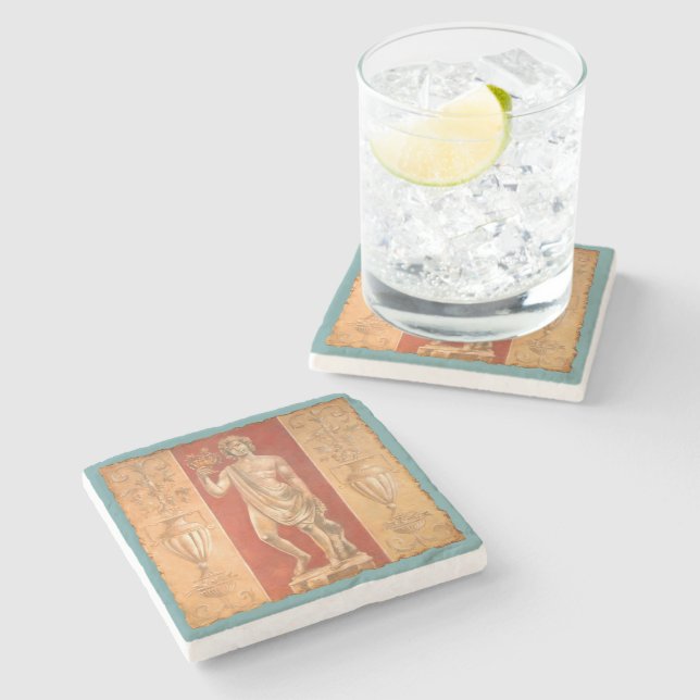 Dionysus with Urns Stone Coaster (Side)
