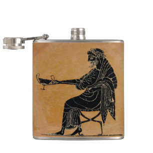 Dionysus with Wine Cup Hip Flask