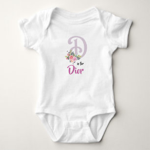 Dior Name Baby Outfit Letter D Romper Girl Floral Bodysuit