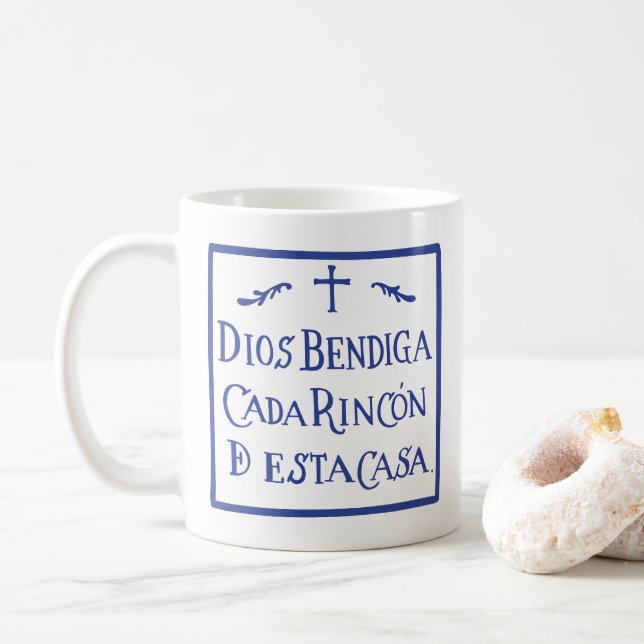 Dios bendiga cada rincon coffee mug (With Donut)