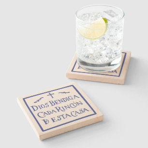 Dios bendiga cada rincon stone coaster