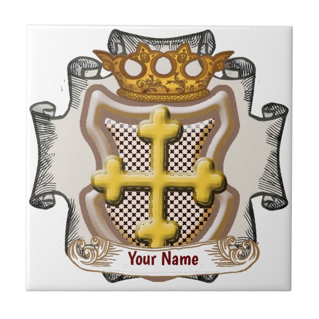 Dios Cross Surname custom tile (Front)