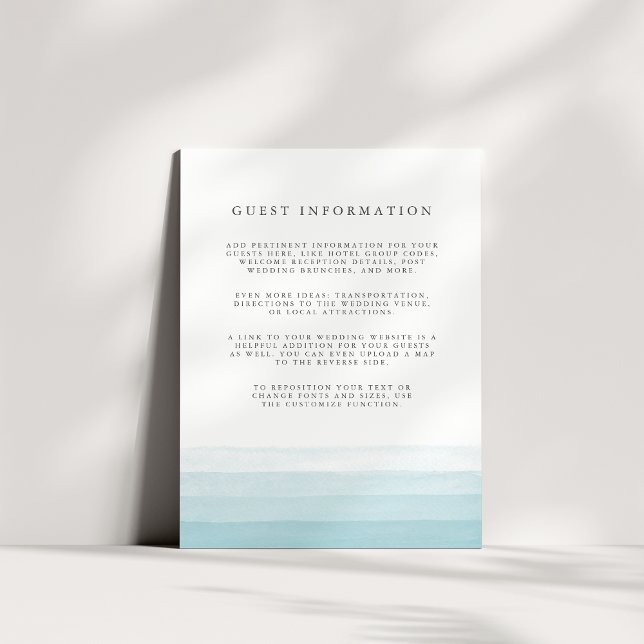 Dip Dye Guest Details Enclosure Card | Aqua (Creator Uploaded)