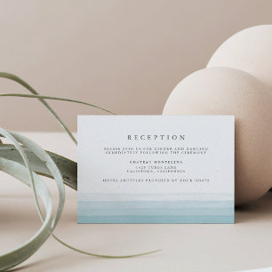 Dip Dye Watercolor Reception Card   Aqua