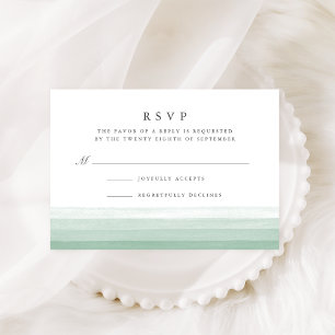 Dip Dye Watercolor RSVP Card   Fern