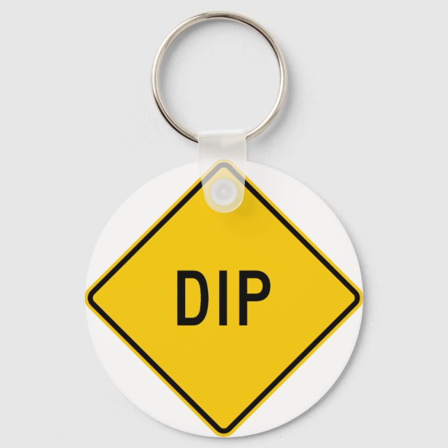 Dip Highway Warning Sign Key Ring (Front)