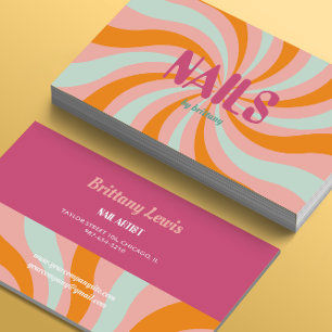 Dip Swirl Pattern Nail Salon  Business Card