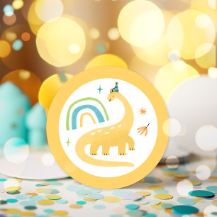 Diplodocus Dinosaur Birthday Party Favours Classic Round Sticker