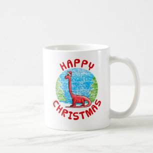 Diplodocus Dinosaur Christmas Kids Funny Coffee Mug