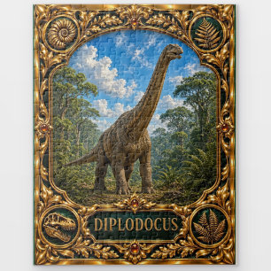 Diplodocus Dinosaur, Jewelled Heirloom Art Jigsaw Puzzle