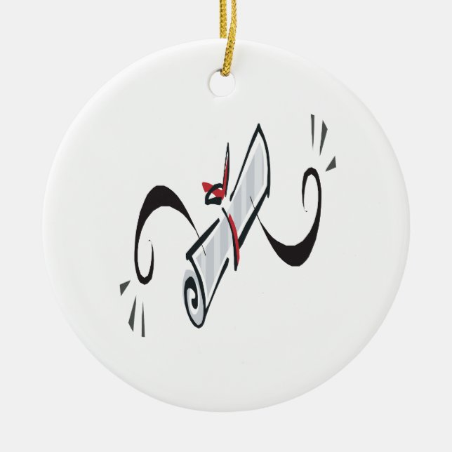 Diploma 2 ceramic tree decoration (Front)