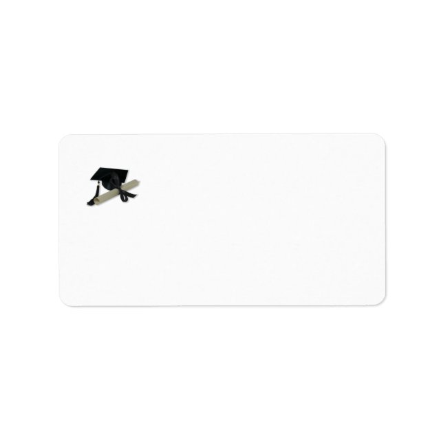 Diploma and Graduation Cap ( Mortar Board ) Label (Front)
