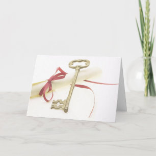 Diploma and Key Graduation Card