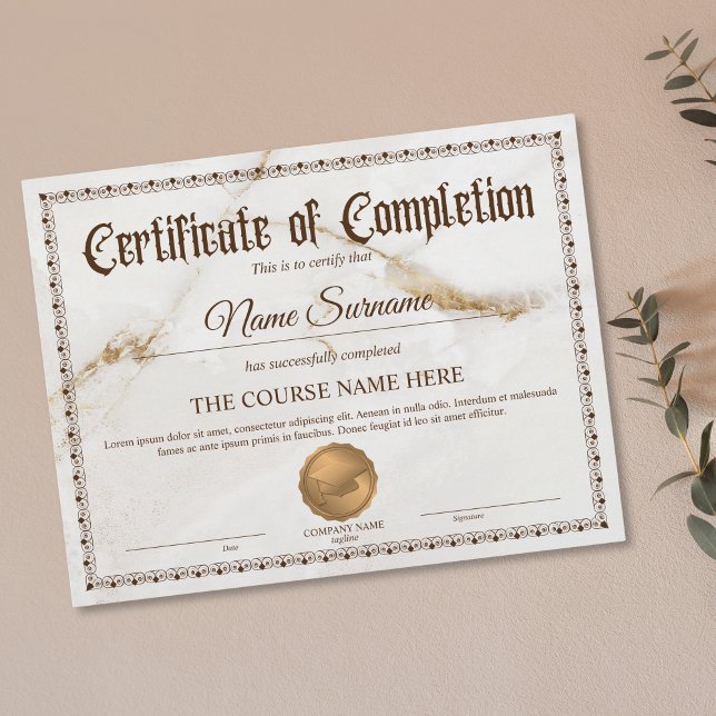 Diploma Certificate of Completion Award Course  (Creator Uploaded)