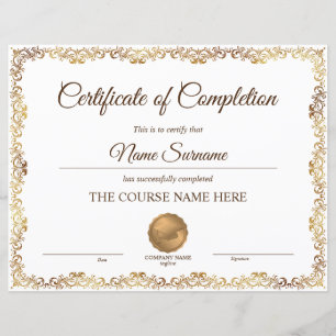 Diploma Certificate of Completion Award Course