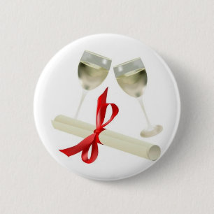 Diploma/Wine Glasses 6 Cm Round Badge