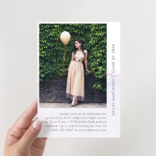 Dipped Pastel One Photo Graduation Party Invitation