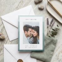 Dipped Watercolor Border Photo Wedding