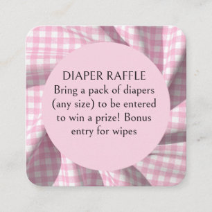 Dipper Raffle gingham baby shower Enclosure Card