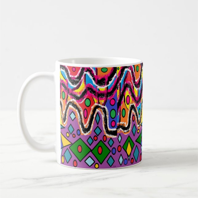 Dippy Hippy Retro painting style Coffee Mug (Left)