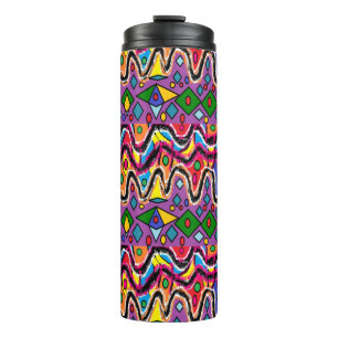 Dippy Hippy Retro painting style Thermal Tumbler