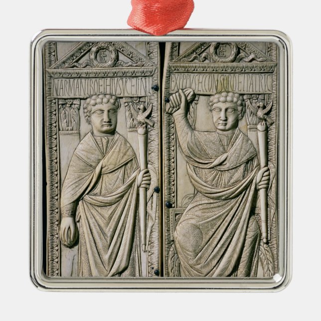 Diptych of Boethius  Consul in 487 AD Metal Ornament (Front)