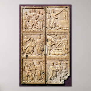 Diptych showing the Miracles of Christ Poster