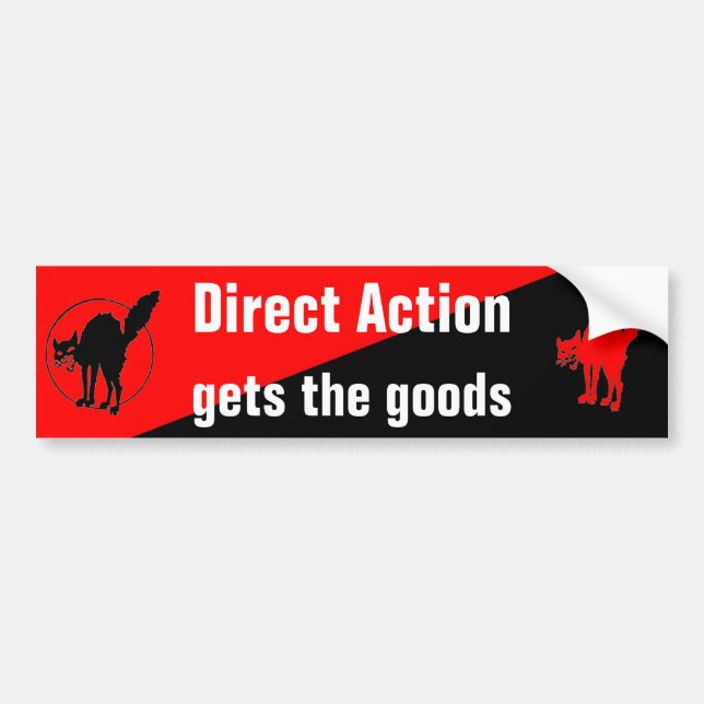 direct action gets the goods bumpersticker bumper sticker (Front)