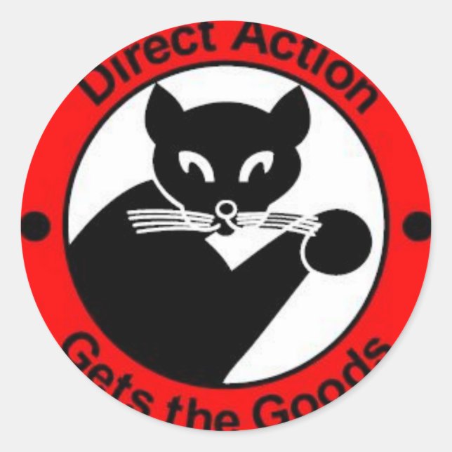 direct action gets the goods sticker (Front)